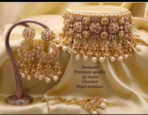 Golden Stone Alloy Bridal Jewellery Set