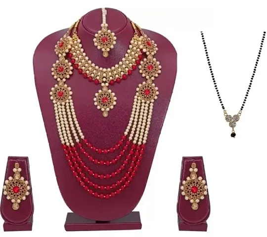 Partywear Alloy Jewllery Set for Women with Mangalsutra