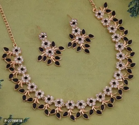 Elegant Alloy Necklace With Earring For Women