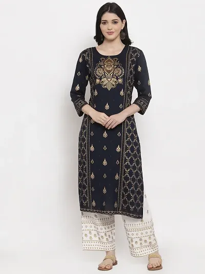 Women's Straight Rayon Kurta Bottom Set