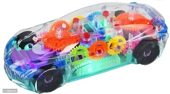 1638 F-FLIPCLIPS-Transparent Concept Racing car Toy | car Toy for Kids with 360 Degree Rotation | Sound and Light | Gear Simulation Mechanical car | Toy for Boys and Girls | Multicolor