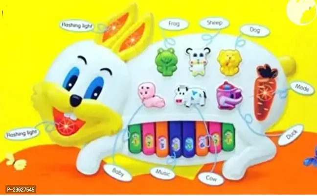 1698f-flipclips Musical Rabbit Piano Toy with Flashing Light  Sound for Kid, Early Development Musical Toy- Assorted (Pack of 1)-thumb2