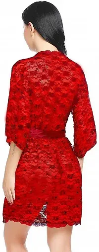 Stylish Red Lace Bridal Baby Dolls For Women-thumb3