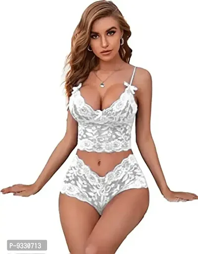 Iyara Collection - Women Lace Babydoll Lingerie (Bra-Panty) Set Black-White-thumb4