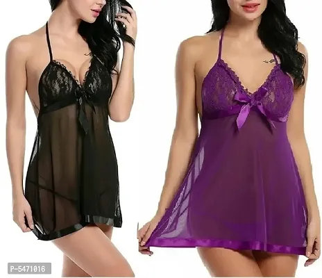 Baby Doll Nightwear Combo of 2 for Women-thumb0