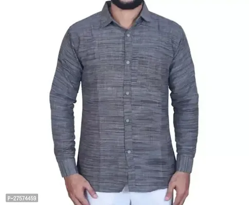 Reliable Grey Cotton Solid Long Sleeves Casual Shirts For Men