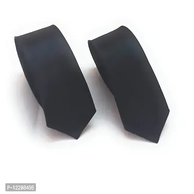 Generic black plain tie 2pcs-thumb0