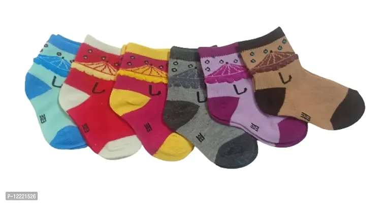 Justin dustin Newborn Kids Printed Cotton Socks-Pack of 6 Pairs-thumb0