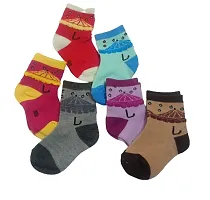 Justin dustin Newborn Kids Printed Cotton Socks-Pack of 6 Pairs-thumb1