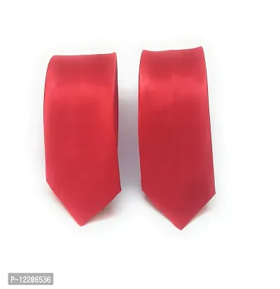 Generic red plain tie 2pcs-thumb0