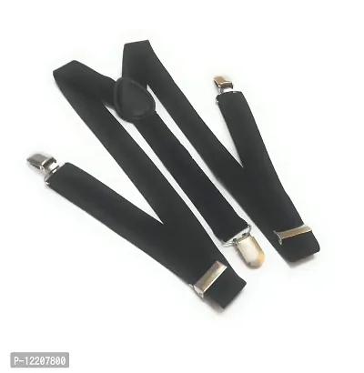 Men's Formal Casual Oversize Plus Size Suspender Belt (Black, XX-Large)