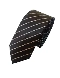 Justin dustin Black Stripes Printed Tie Satin-thumb1