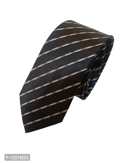 Justin dustin Black Stripes Printed Tie Satin-thumb2