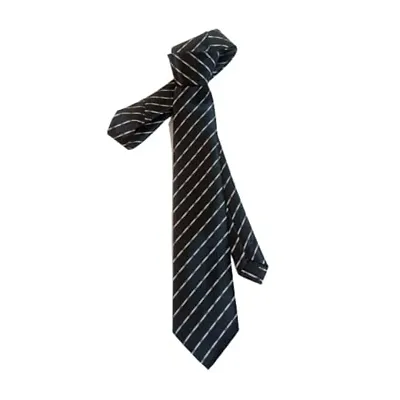 Justin dustin Black Stripes Printed Tie Satin