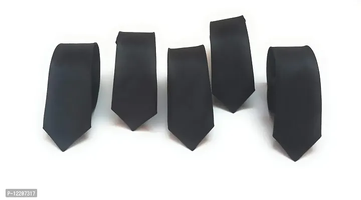 Generic black plain tie 5pcs-thumb0