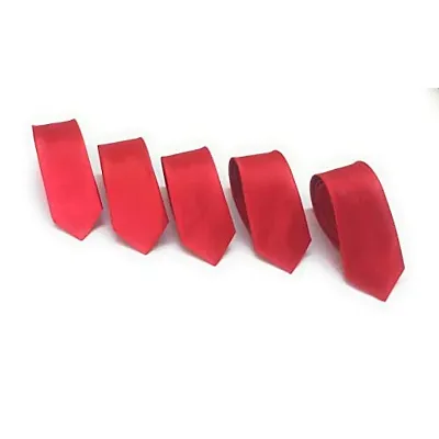 Generic red plain tie 5pcs