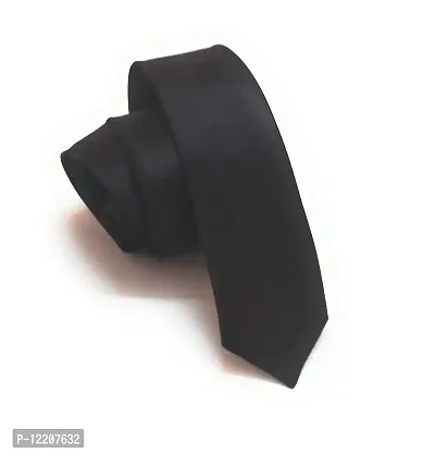 Generic plain black nerrow tie-thumb0