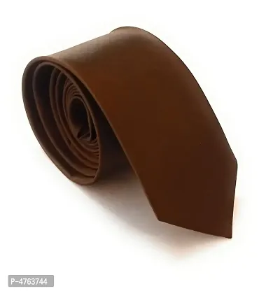 plain brown satin tie-thumb0