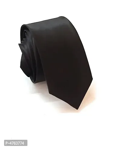 plain black satin tie