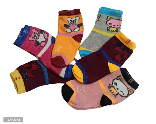Kids Cotton Socks-Pack of 6 Pairs