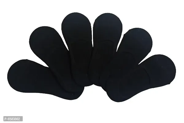 Unisex Hidden Loafer Socks Black-Pack of 6 Pairs-thumb0