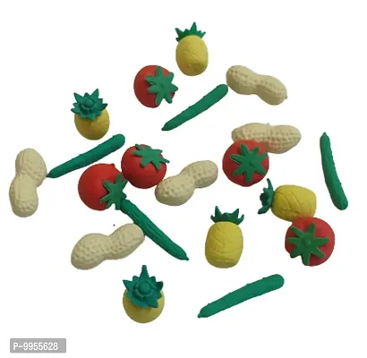 Fruit Vegetable Shape Erasers-Pack of 20 Pcs-thumb0