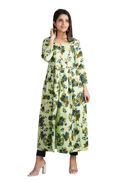 Front Open Anarkali Kurti (Medium, Multicolored)