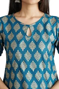 Cotton Printed Kurti for Women's and Girl's (Medium, Blue)-thumb4