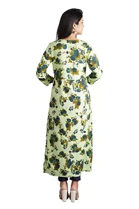 Cotton Printed Front Open Anarkali Kurti (Medium, Multicolored)-thumb4