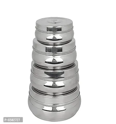 Best Selling Stainless Steel Belly Box Food Storage Containers |Set of 4| Kitchen Storage Containers-thumb0