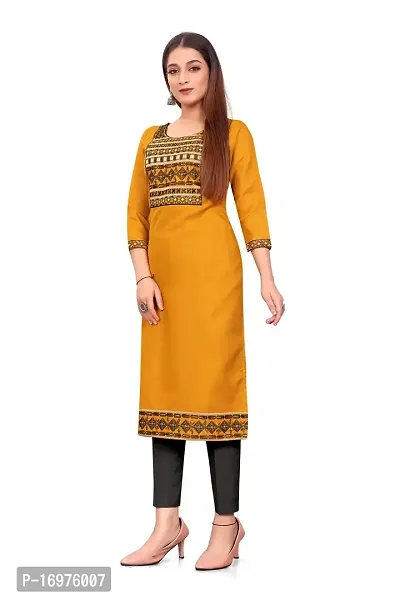 Womens Cotton Material and Embroidered kurta for women | Straight Cut kurti | Readymade Womens and Girls Casual Wear Kurti Kurta-thumb2