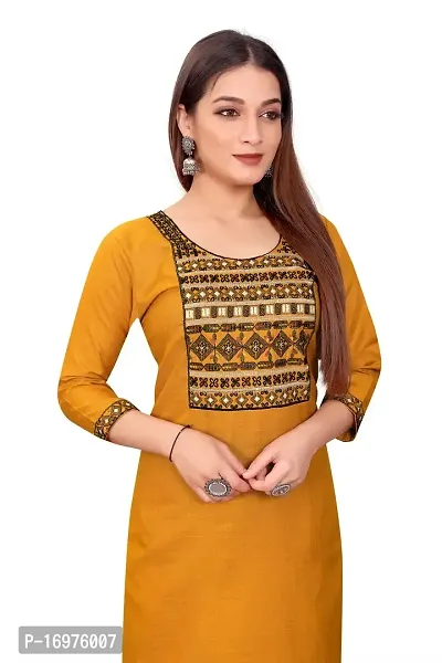 Womens Cotton Material and Embroidered kurta for women | Straight Cut kurti | Readymade Womens and Girls Casual Wear Kurti Kurta-thumb5