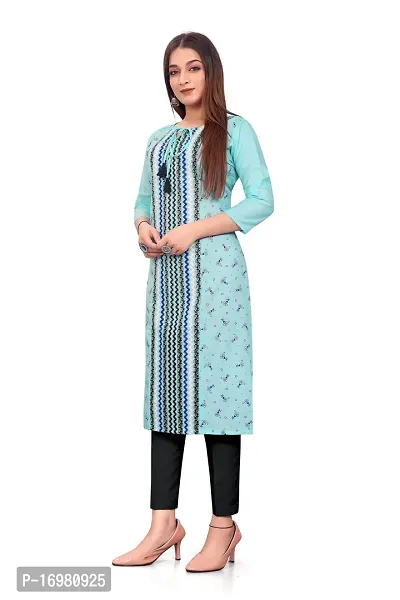 Womens Cotton Material Printed kurta for women | Straight Cut kurti | Readymade Womens and Girls Casual Wear Kurti Kurta-thumb2