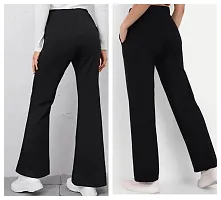 Stylish Black Polyester Solid Bell Bottom jeggingss For Women Pack Of 2-thumb1