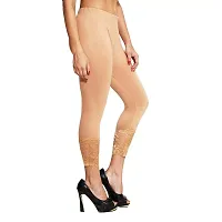Nude Viscose Self Design Trousers   Capris For Women-thumb2