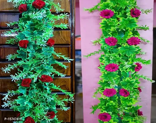 Dynamic Retail Global Artificial Hanging Flowers Plant Garlands Chain for Home Decoration Polyester Multi Color