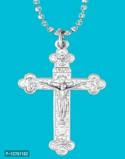 Dynamic Retail Global Jesus Cross Chain Christian Locket Pendant Necklace Religious Jewellery CX314-thumb2