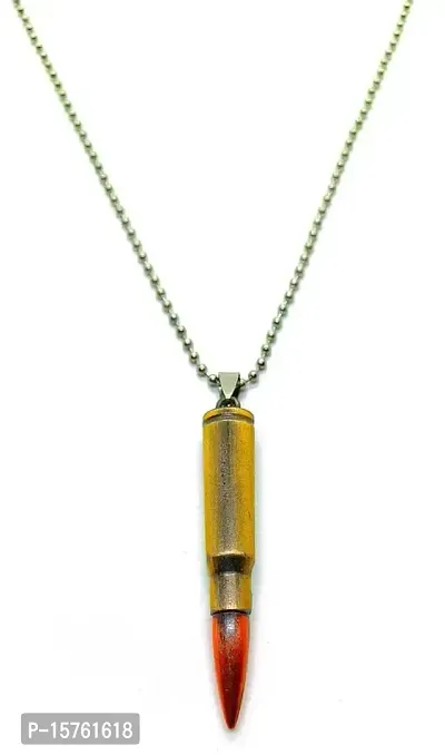 Dynamic Retail Global Bullet Locket Pendant Necklace Chain Jewellery for Men  Boys Fashion BLT602