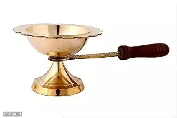 Brass Handmade Puja Dhoop Puja Aarti (Size No. 2)