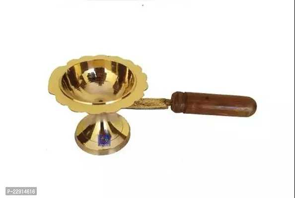 Brass Handmade Puja Dhoop Puja Aarti (Size No.2)