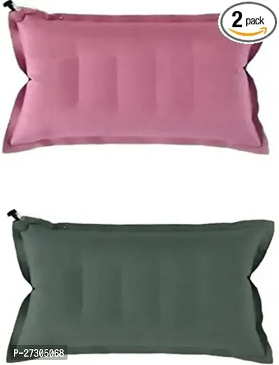 Comfortable Inflatable Solid Air Pillow For Travel Multicolored Pack Of 2-thumb0