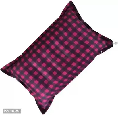 Comfortable Inflatable Checked Air Pillow For Travel Purple