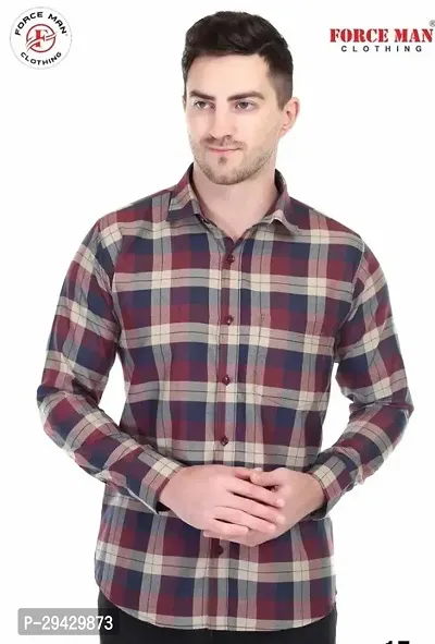 Men Cotton Checkered Casual Shirt-thumb0