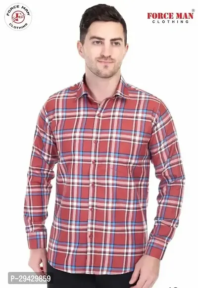 Men Cotton Checkered Casual Shirt-thumb0