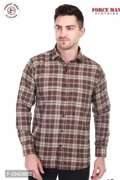 Men Cotton Checkered Casual Shirt