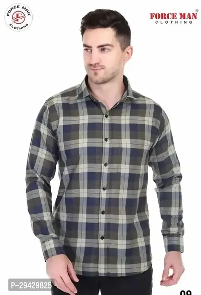 Casual Cotton Checked Shirt for Men-thumb0