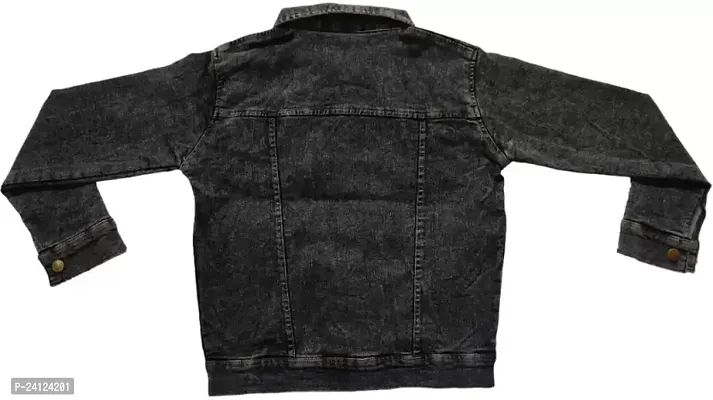 Stylish Black Denim Jacket For Ladies-thumb2