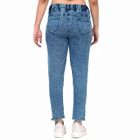 Stylish Blue Denim Joggers For Women-thumb1