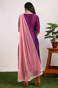 Fancy Silk Blend Kurta Set For Women-thumb2