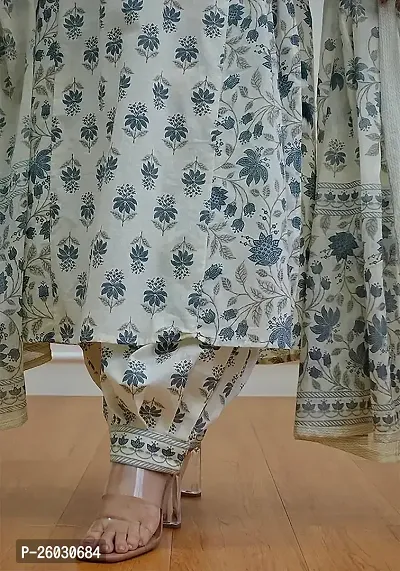 Stylish Cotton Printed Kurta Bottom and Dupatta Set For Women-thumb3